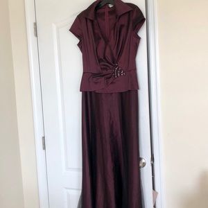 Formal Shiny Burgundy Gown